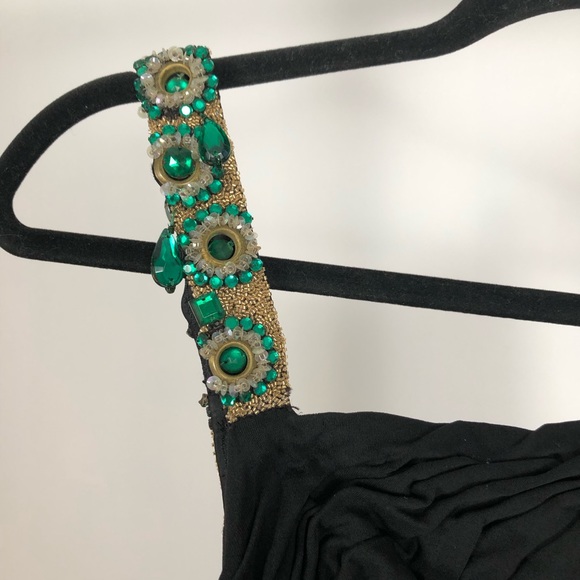1950s/1960s Vintage Bombshell Beaded Strap One-Shoulder Wiggle Cocktail Dress - Picture 3 of 9